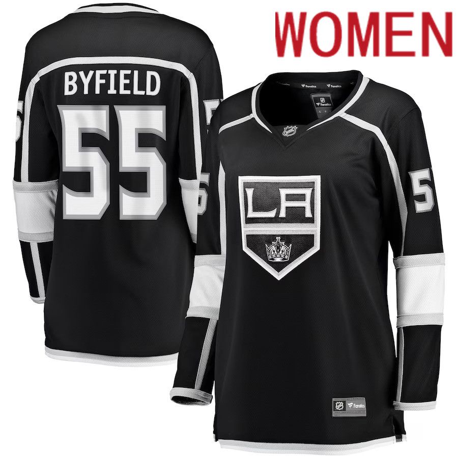 Women Los Angeles Kings #55 Quinton Byfield Fanatics Branded Black Home Breakaway Player NHL Jersey